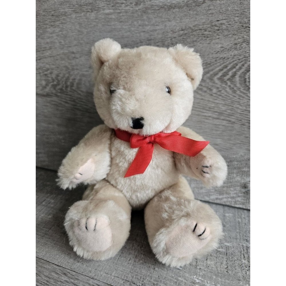 Vintage Wang's International Jointed Tan Teddy Bear Plush Stuffed 10"